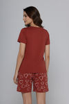 Zivame Knit Cotton Short Set - Burnt Brick — thumbnail 3